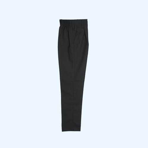 Black pants on a light gray background